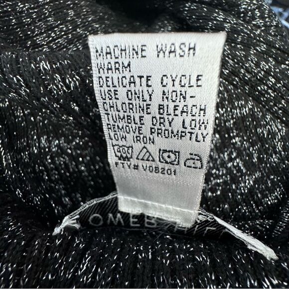 Tower Hill Knit Sleeveless Dress Cardigan Two Piece Black Metallic VTG XL - Picture 16 of 16